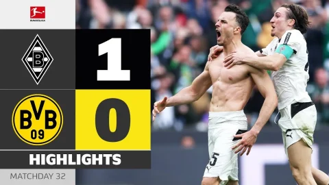 بوروسيا مونشنغلادباخ ضد بوروسيا دورتموند ملخص المباراة الجولة 32 – الدوري الألماني