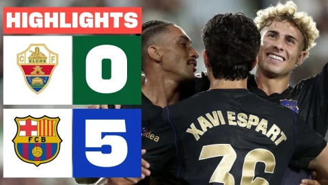 إلتشي 0 - 5 برشلونة ملخص الدوري الإسباني لاليغا