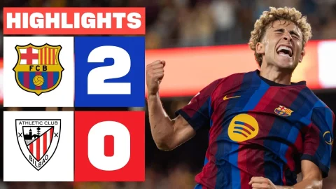 برشلونة 2 - 0 أتلتيك بلباو ملخص الدوري الإسباني لاليغا