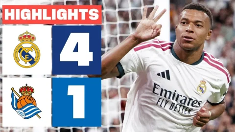 ريال مدريد 4 - 1 ريال سوسيداد ملخص الدوري الإسباني