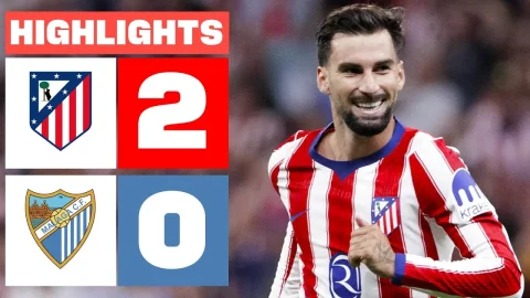 ملخص مباراة أتلتيكو مدريد 2-0 مالقا الدوري الإسباني